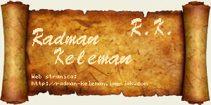 Radman Keleman vizit kartica